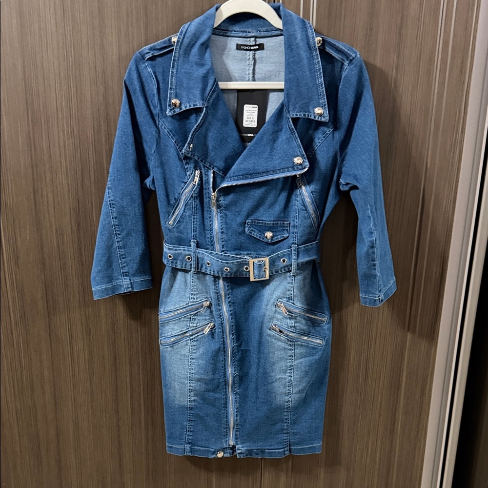 Fashion Nova Light Blue Denim Dress